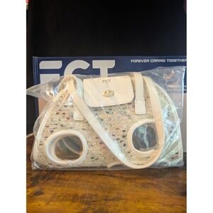 FCT Small Dog Carrier Purse Tweed Legs Out Shoulder Crossbody Pet Travel Bag NIB